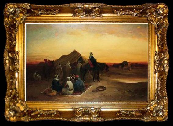 framed  unknow artist Arab or Arabic people and life. Orientalism oil paintings  442, ta009-2